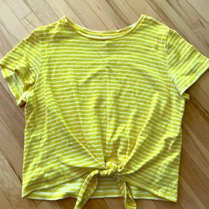 Yellow and White Striped T-Shirt